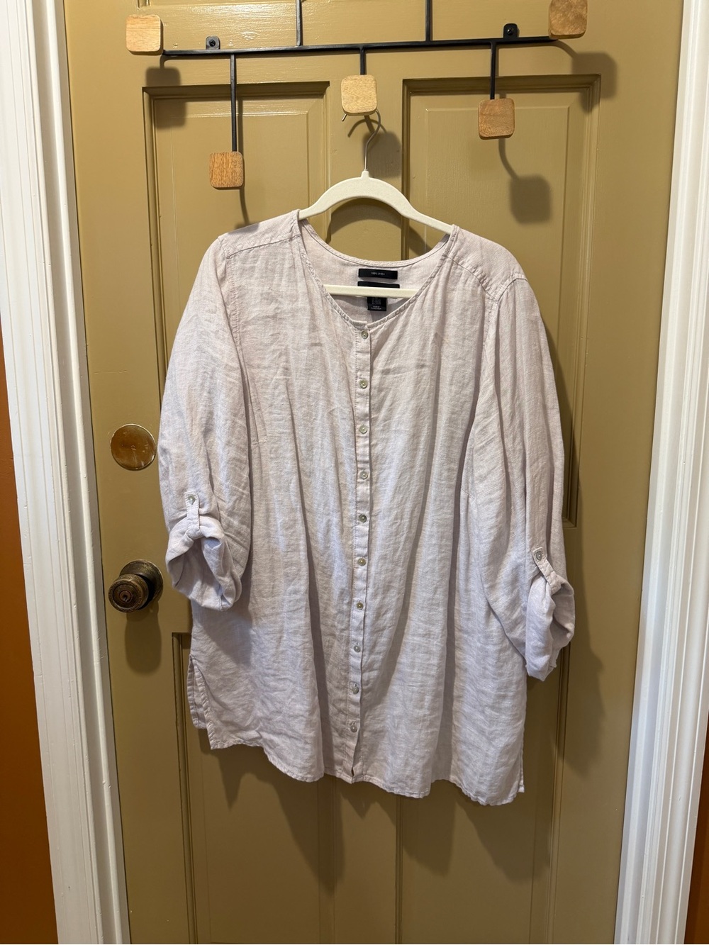 Tahari linen lagenlook relaxed button down